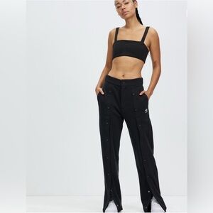 Adidas Blue Version Club Adibreak Black Loose Fit Snap Track Pants SZ 6 NWT